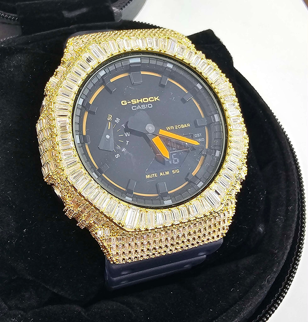 Iced Out VVS Moissanite G Shock Watch with Adjustable Watch Strap