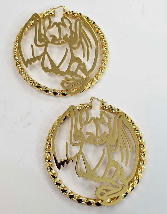 Extra Large Dragon Hoop Earrings