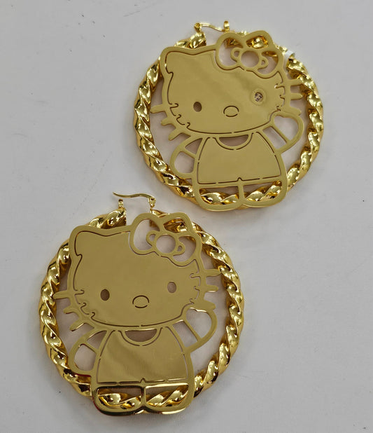 Large Kitty Hoop Earrings