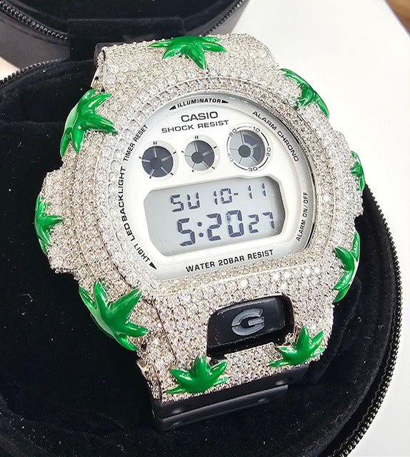 Iced Out VVS Moissanite G Shock Watch with Adjustable Watch Strap