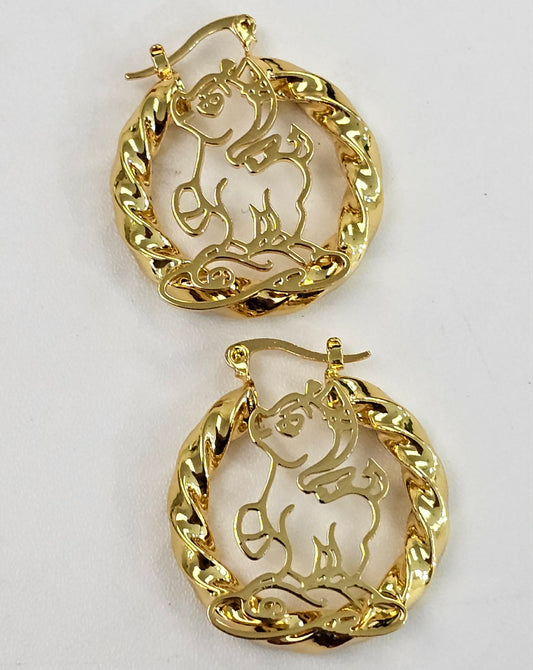 Small Pony Hoop Earrings