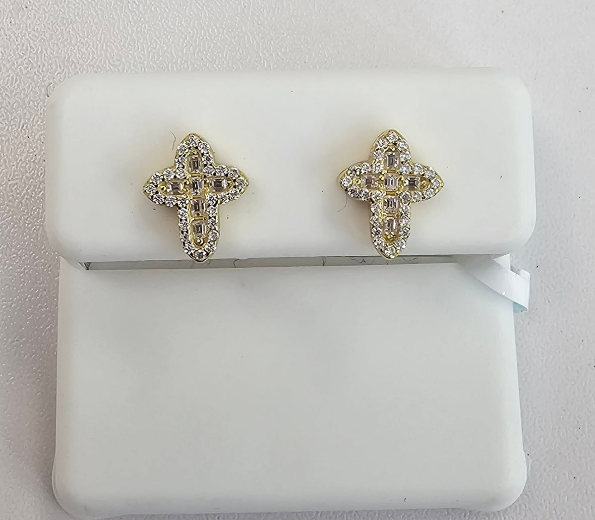 Silver Cross Earrings 0.48cttw VVS Moissanite Stones