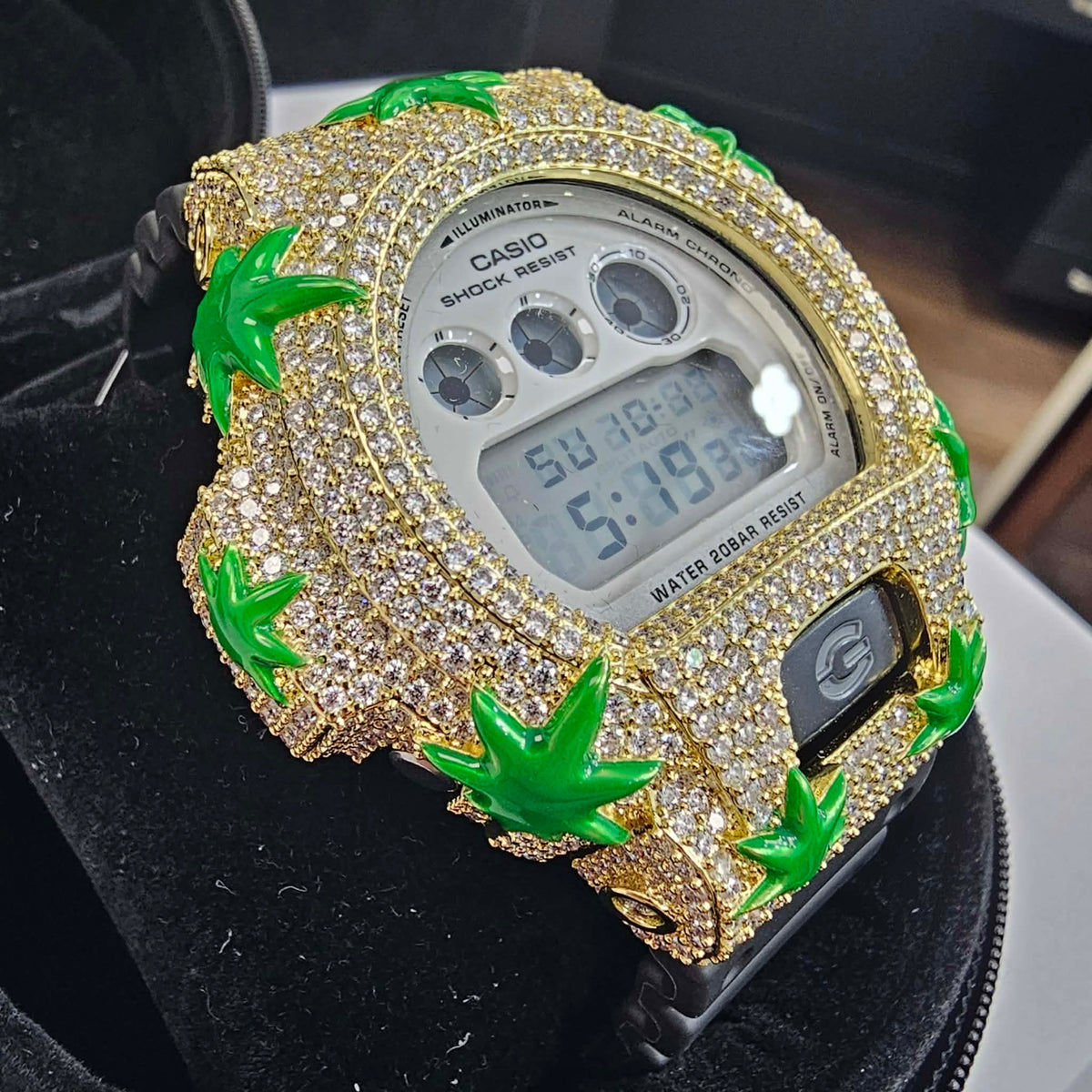 Iced Out VVS Moissanite G Shock Watch with Adjustable Watch Strap