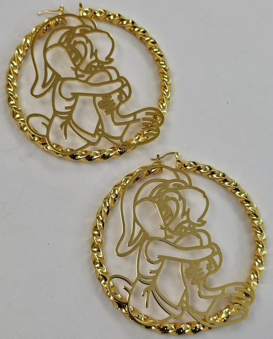 Extra Large Bunny Hoop Earrings