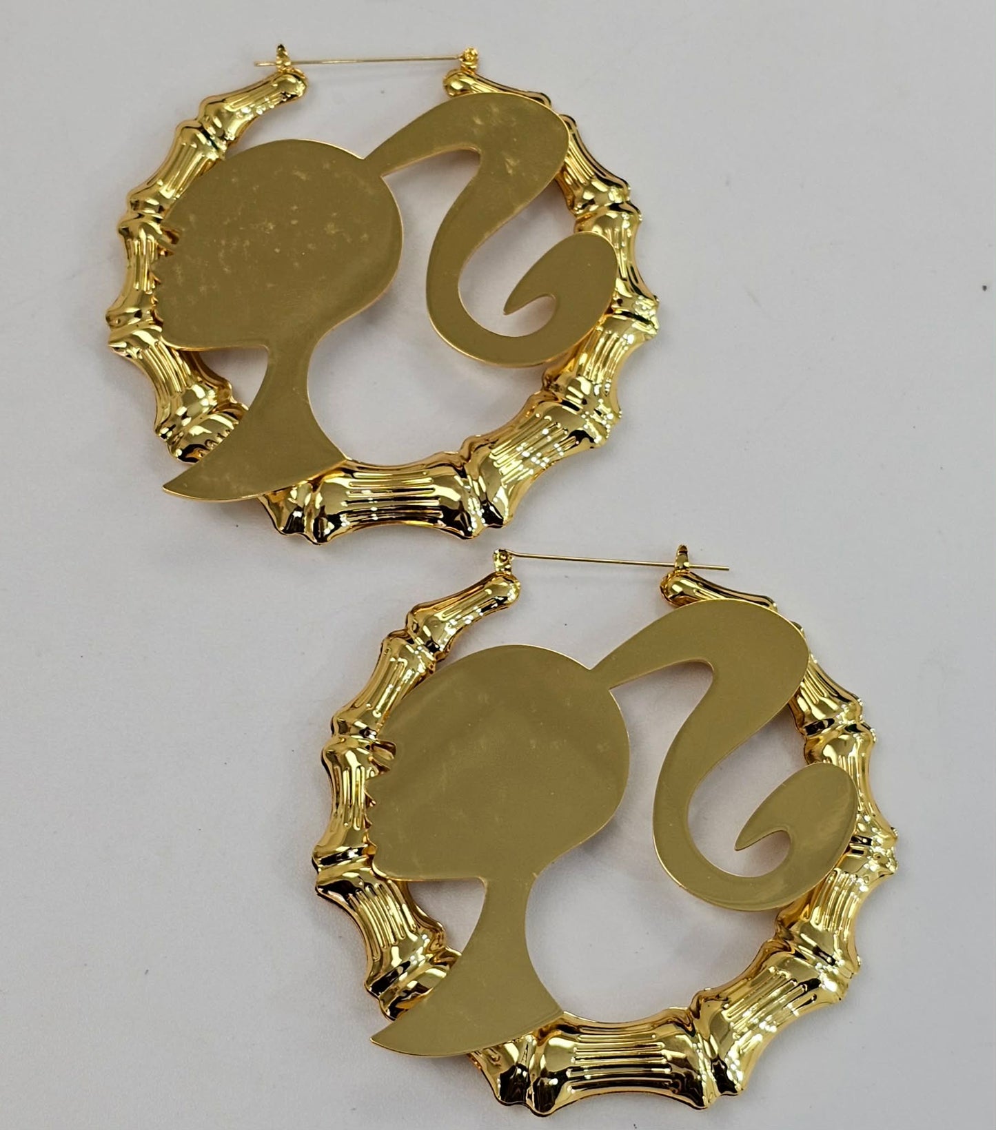 Extra Large Doll Themed Hoop Earrings