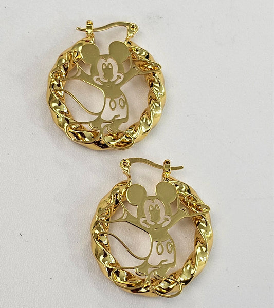 Small Mouse Hoop Earrings