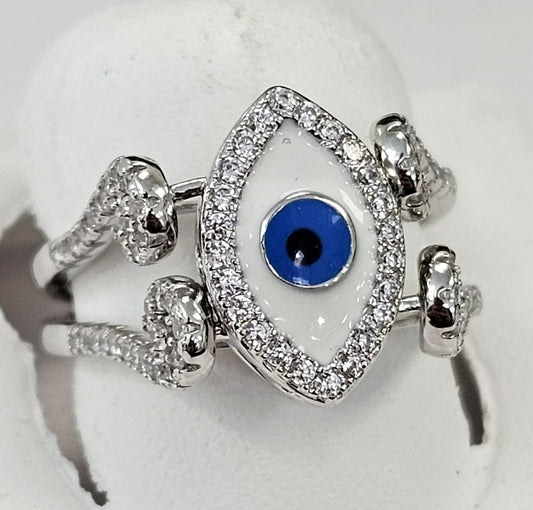 Silver Evil Eye Ring