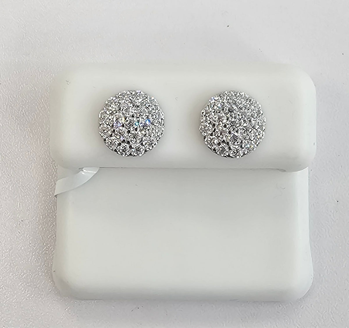 Silver Round Cluster Earrings with 1.15cttw VVS Moissanite Stones