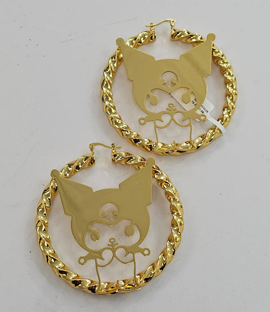 Large Kitty Hoop Earrings