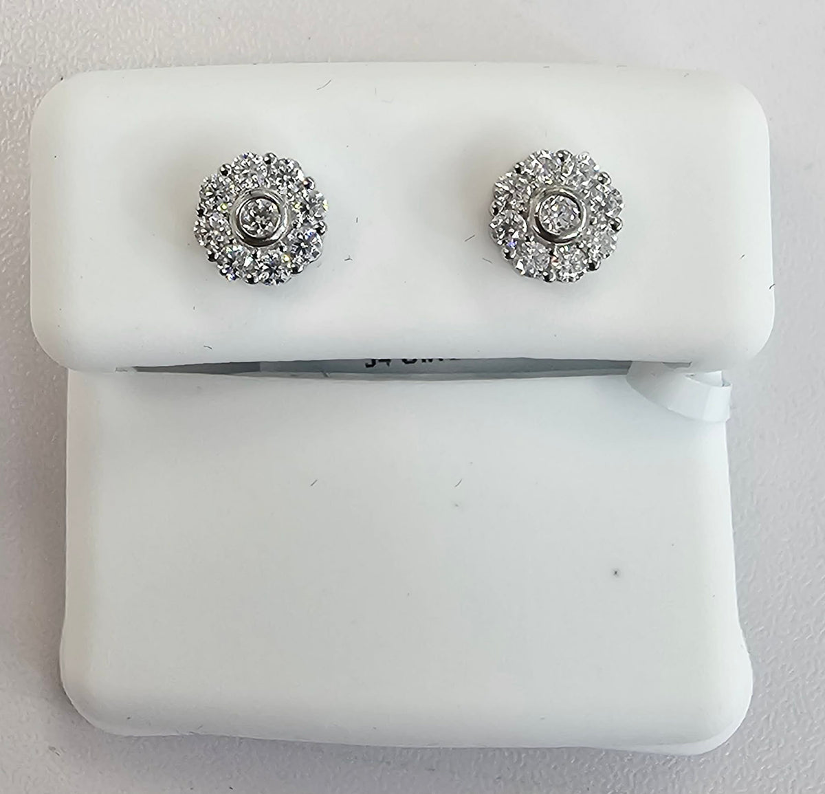 Silver Cluster Earrings with 0.52cttw VVS Moissanite Stones