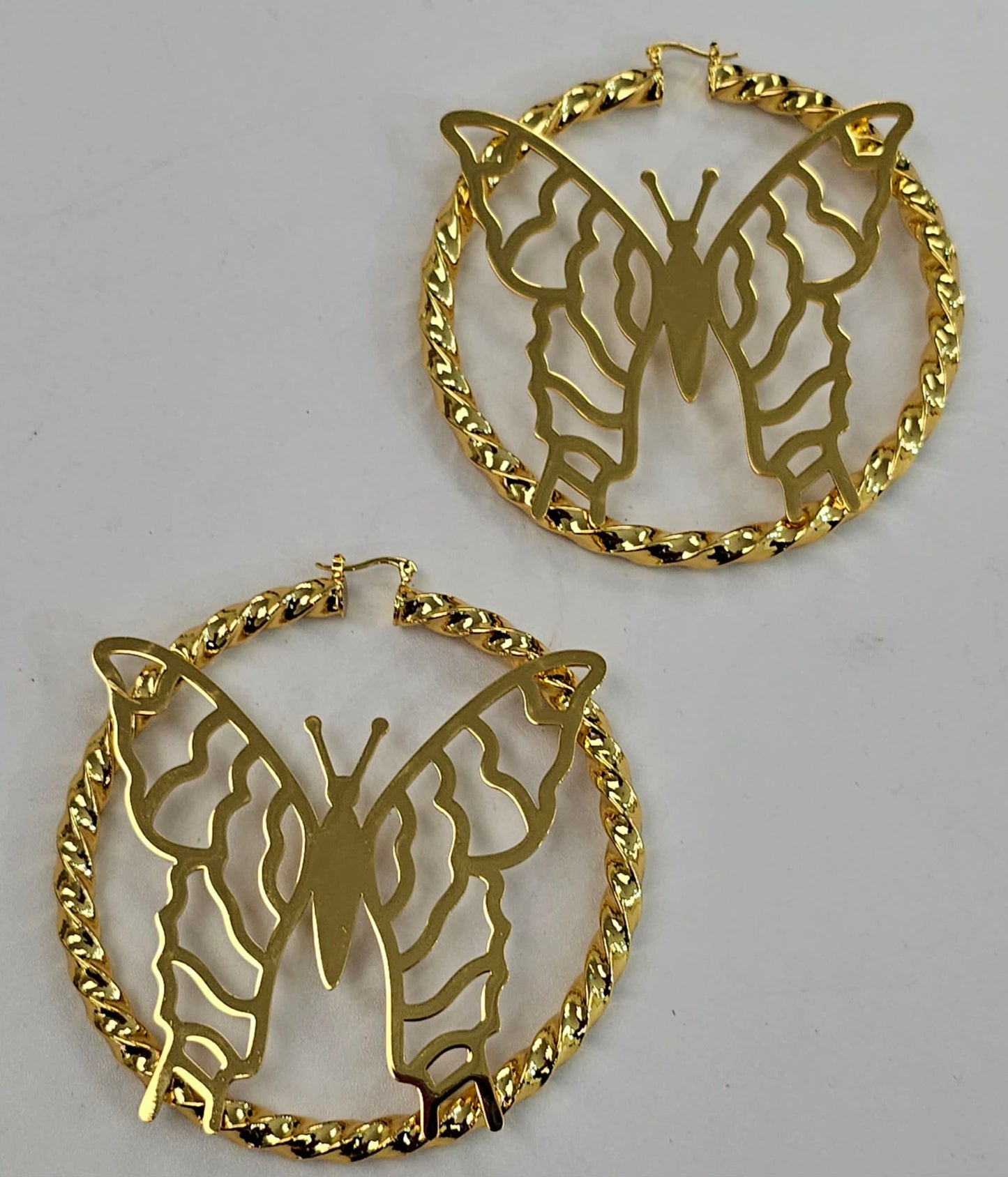Extra Large Butterfly Hoop Earrings