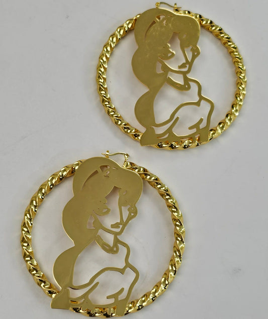 Extra Large Princess Hoop Earrings