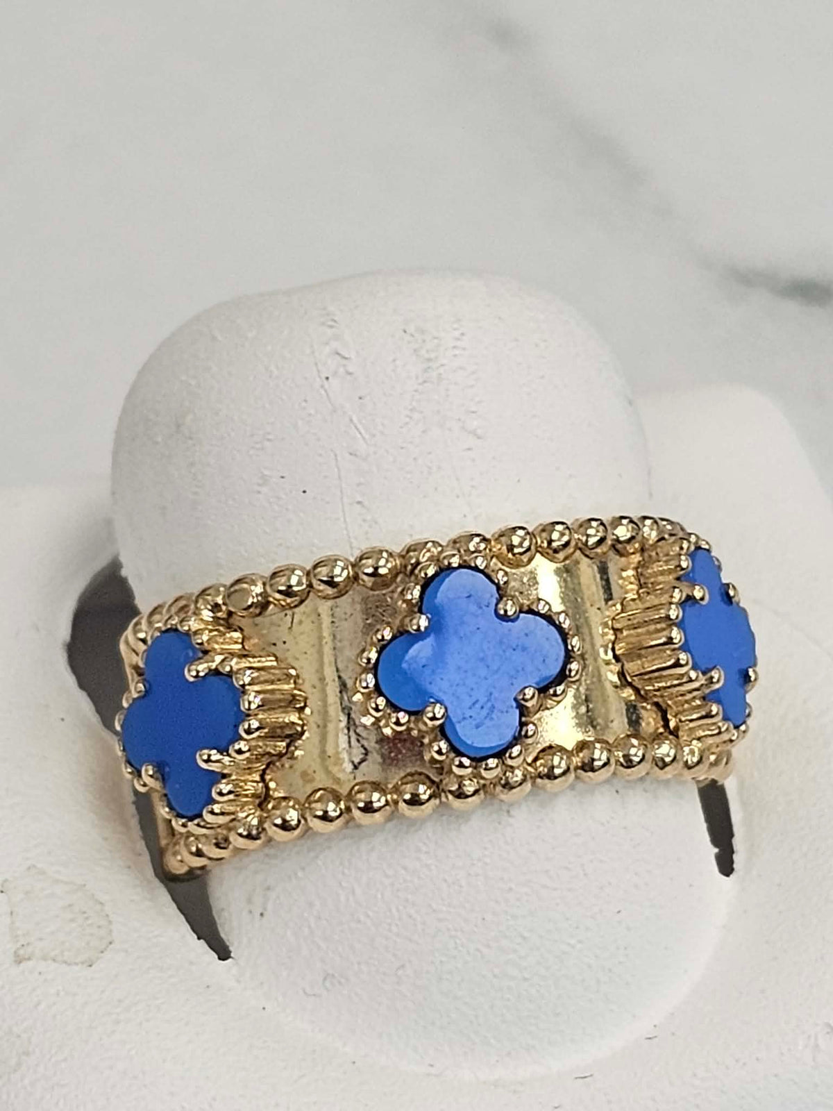 10kt Gold Blue Cover Band