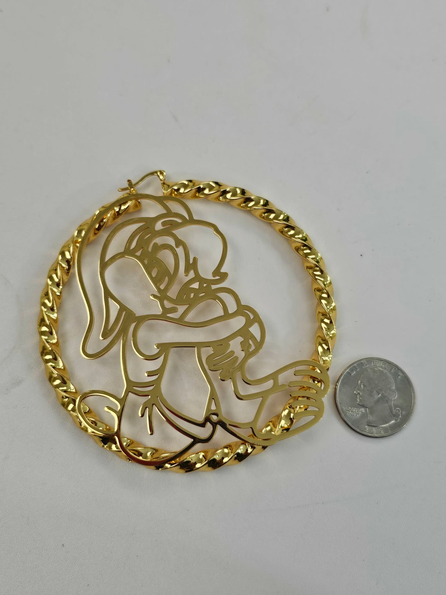 Extra Large Bunny Hoop Earrings