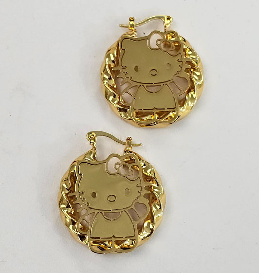 Small Kitty Hoop Earrings