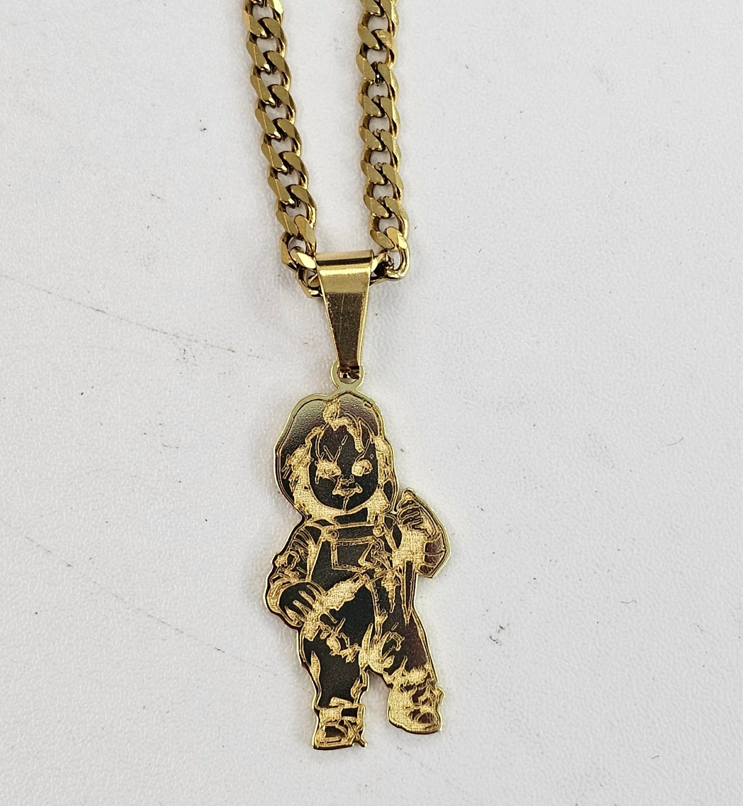 Evil Doll Pendant With Chain