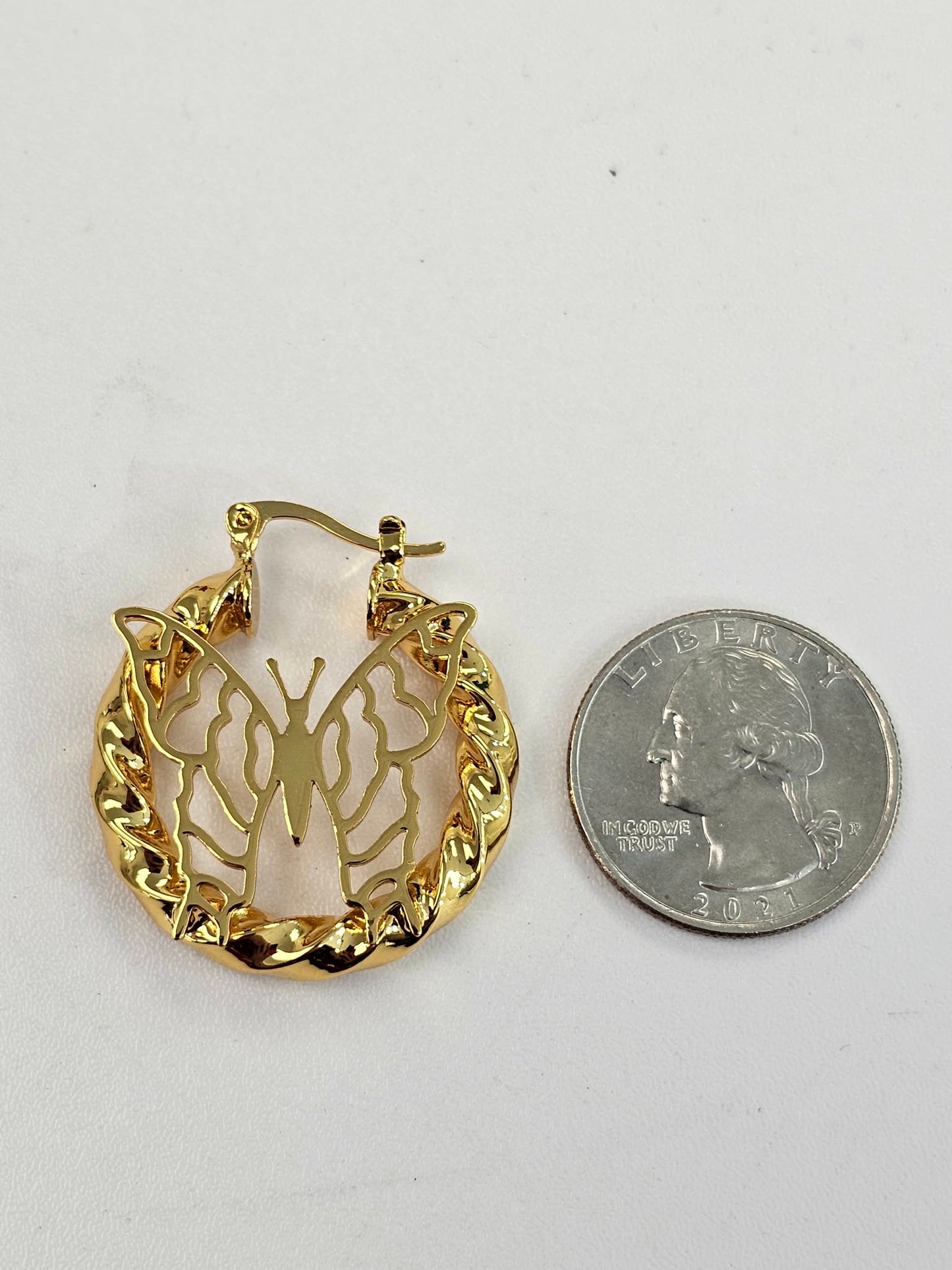 Small Butterfly Hoop Earrings