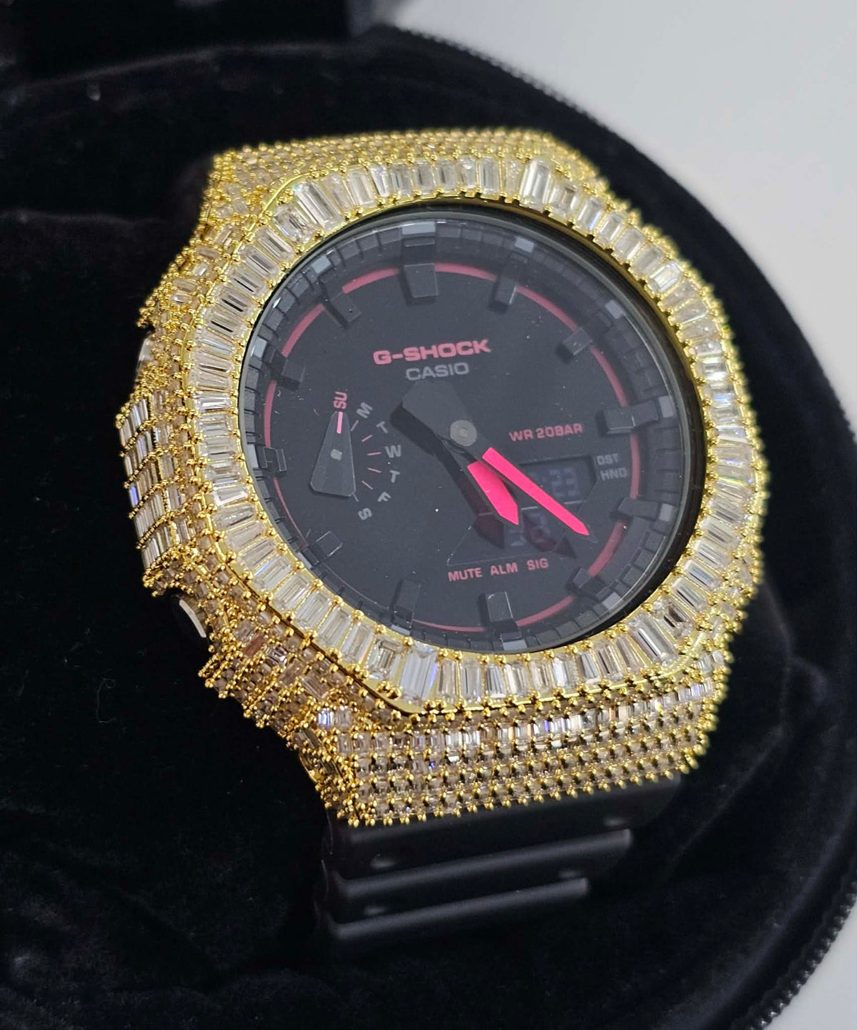 Iced Out VVS Moissanite G Shock Watch with Adjustable Watch Strap