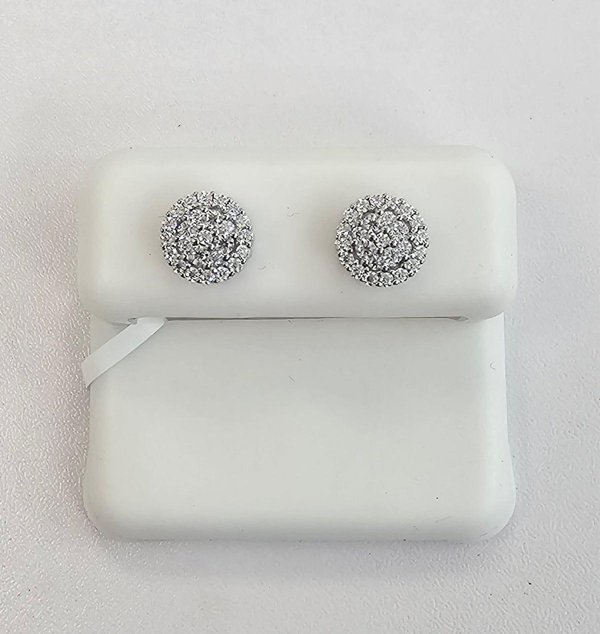 Silver Round Cluster Earrings with 0.60cttw VVS Moissanite Earrings